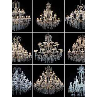 婚庆道具铁艺水晶吊灯场地礼堂婚吊顶装饰水晶吊灯布置道具