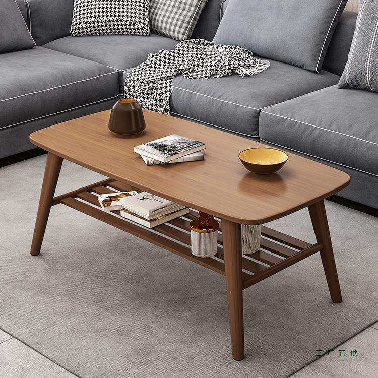 日式简约茶几客厅家用茶桌北欧喝茶现代桌子边几竹子双层小茶几