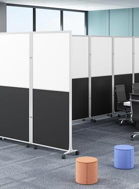 办公室移动折叠屏风玻璃高隔断工厂仓库车间推拉挡板墙高隔断屏风
