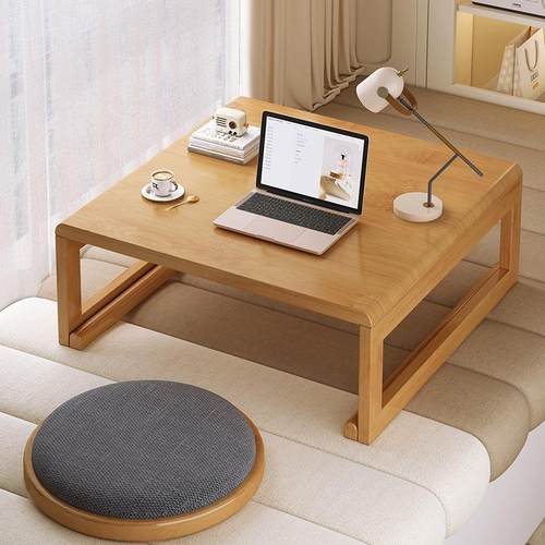 折叠飘窗桌炕桌家用小桌子实木榻榻米小茶几床上学习书桌电脑矮桌