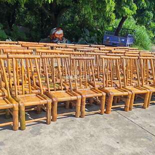 传统手工老式竹椅靠背椅围炉煮茶配椅火锅烧烤家竹椅子儿童拍照