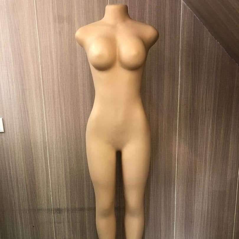 出口塑料非洲美洲大胸肤色女道具无头平头全身塑料女人体模特