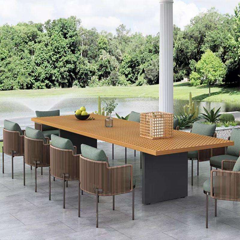 户外桌椅实木休闲庭院露天花园家具室外长桌阳台防水防晒柚木组合