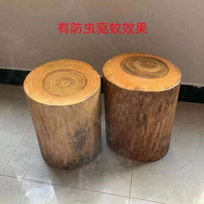 木墩子原木树桩香樟木圆凳实木凳根雕凳子摆件底座客厅茶几换新款