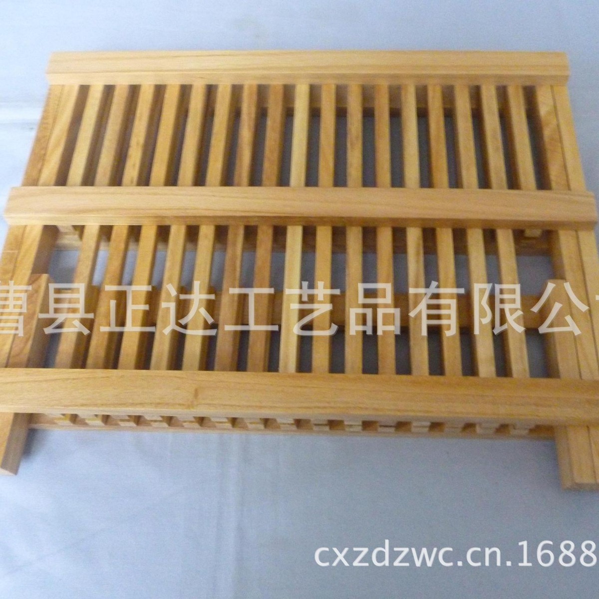 竹制折叠2层16个沥水碗架