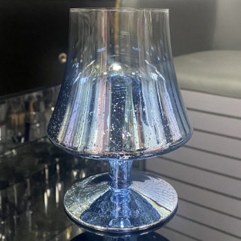 创意镀钛银灰高脚红酒杯