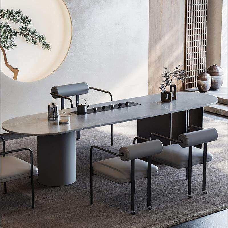 岩板茶台轻奢极简大板智能泡茶桌椅组合现代简约茶具套装轻奢岩板