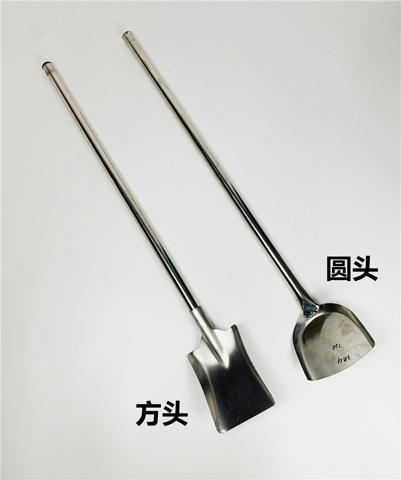 304不锈钢大铲子加厚食堂炒菜铲厨房大锅圆头铲长柄方头铲大锅铲