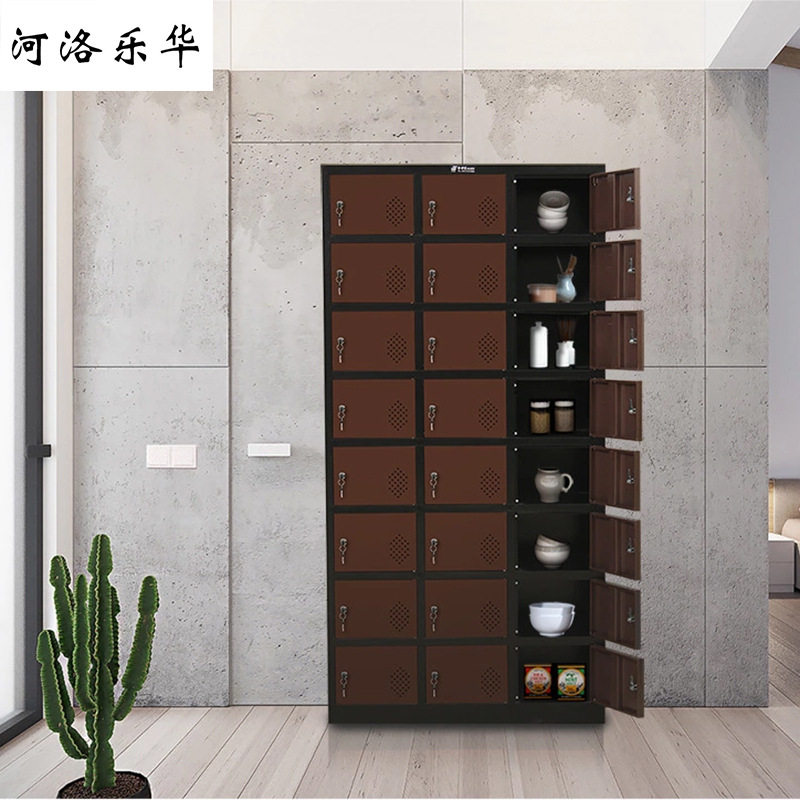 河洛乐华加厚带锁多门员工更衣柜