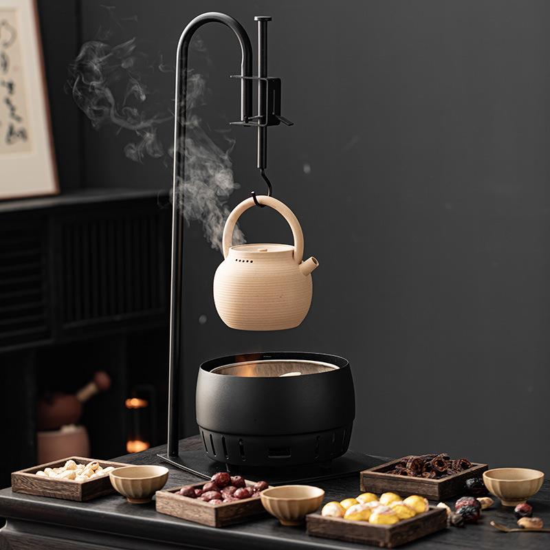 家用室内吊炉围炉煮茶吊架炭烤炉自在钩悬挂式耐热茶壶烤火炉套装