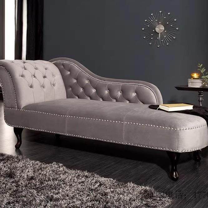 美式轻奢祖母绿卧室贵妃沙发简约现代客厅阳台懒人沙发躺椅美人榻