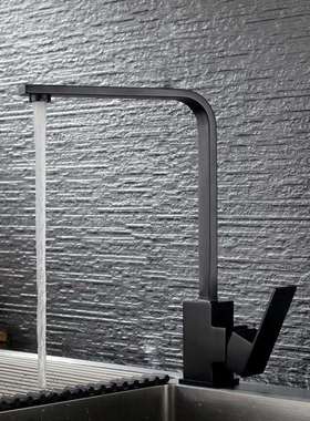 SUS304不锈钢冷热厨房龙头不锈钢厨房龙头黑色烤漆石英石水槽