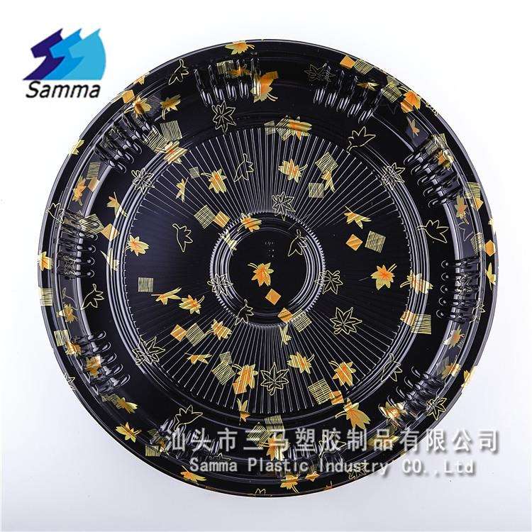SM1-2103A新款寿司圆盘一次性寿司塑料盒一箱200套