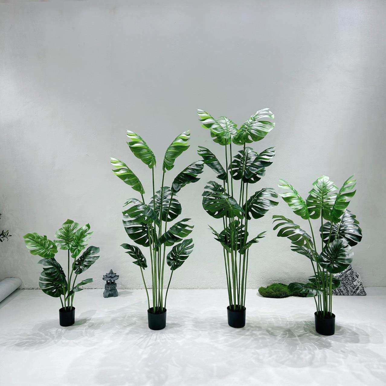 北欧风仿真植物龟背竹假盆栽大型客厅落地盆景室内装饰龟背叶绿植