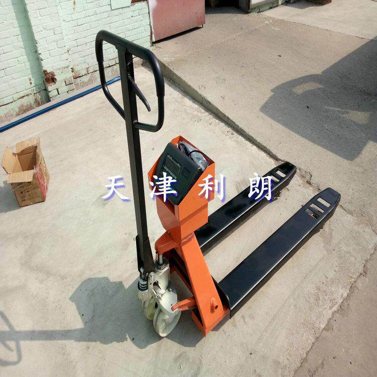 供应山东3吨液压叉车搬运电子秤搬运托盘地牛带秤价格叉车磅称