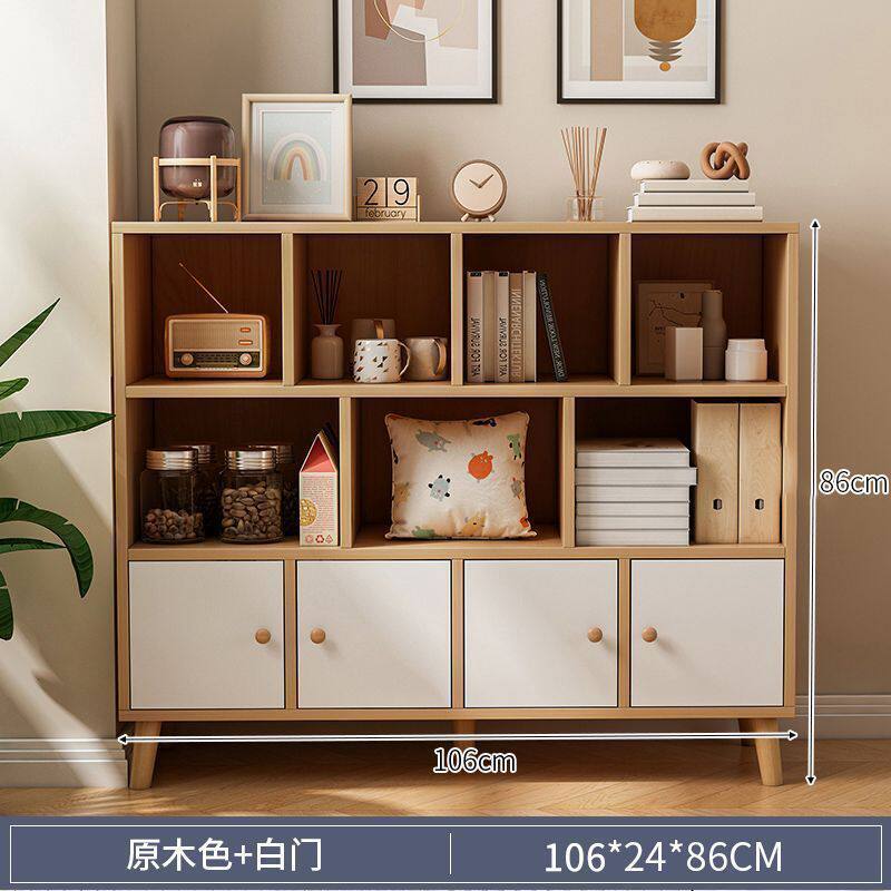 书架落地家用隔断置物架客厅简易收纳卧室格子储物柜学生书房书柜