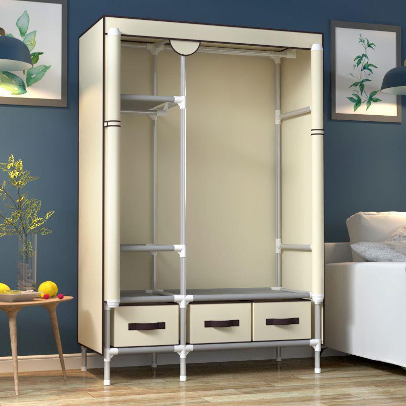 简易衣柜家用卧室宿舍布衣柜结实耐用出租屋经济型防尘收纳挂衣橱