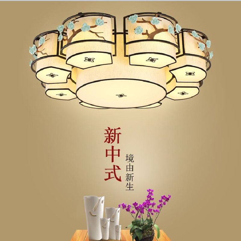 包邮新中式LED吸顶灯中国风创意现代客厅餐厅卧室大气圆形灯具