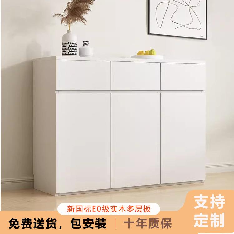 法式餐边柜厨房30公分白色窄型餐柜20cm实木储物柜薄柜收纳柜