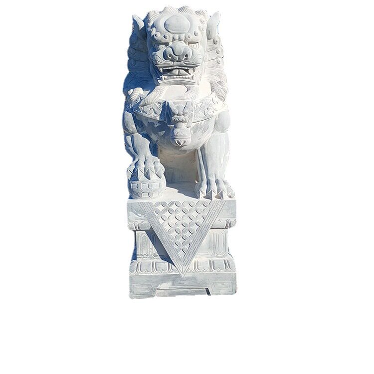 工厂现货中式大理石花岗岩石狮子2.5米 工厂银行酒店门口石雕狮子