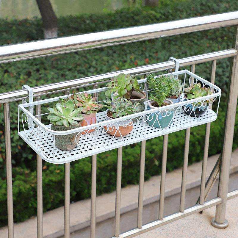 欧式阳台栏杆挂式花架铁艺户外悬挂窗台挂栏绿植挂钩花盆架置物架