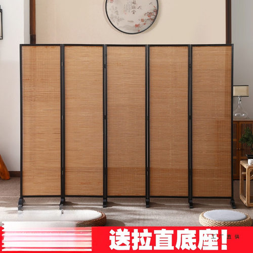 中式竹子屏风隔断墙客厅折叠移动挡板卧室遮挡现代简约办公室家用