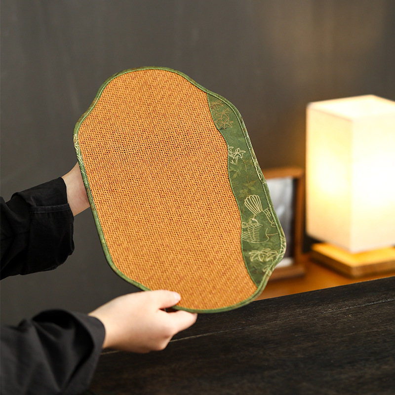 中式创意草编茶席茶垫干泡垫镂空