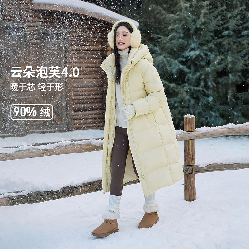 【高充绒】坦博尔羽绒服冬季女长款过膝修身显瘦连帽加厚休闲外套