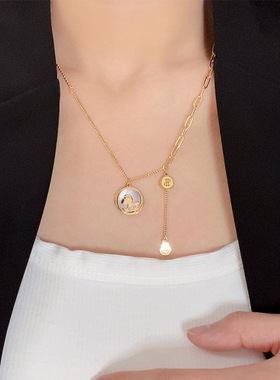 时尚气质百搭个性小木马吊坠项链女新款轻奢高级感潮小众项饰