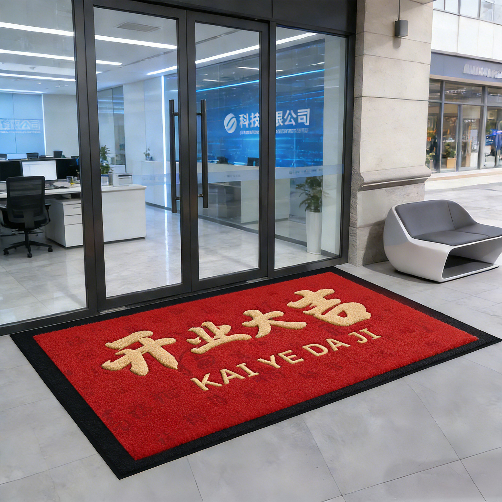 开业大吉地垫商用公司进门脚垫门口迎宾地毯办公室餐饮店铺定制