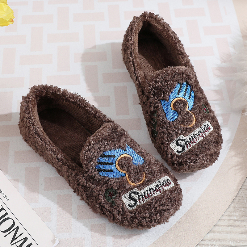 冬季加绒软底防滑妈妈鞋棉鞋