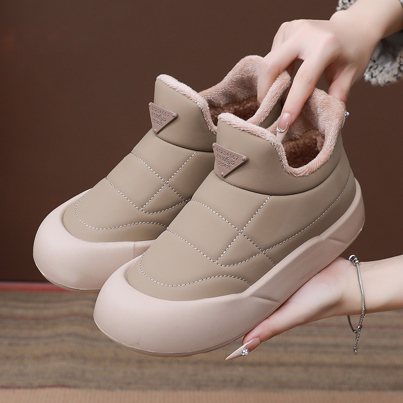 加绒加厚妈妈鞋雪地靴防水防滑