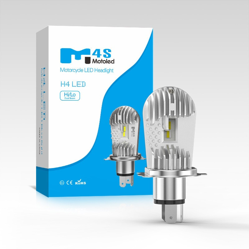 新款M4S摩托车大灯25W 5000LM HS1三爪直插式内置摩托改装车led灯