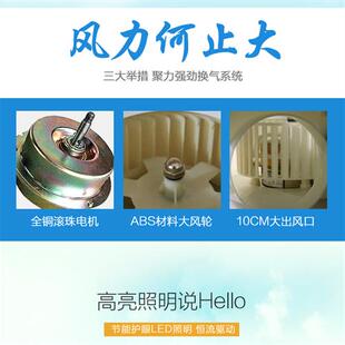 照明换气二合一集成吊顶厨房卫生间灯带排气扇LED超薄吸气石膏板