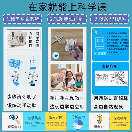 热销连杆往复直线运动机伸缩机构B电动模型科技制作发明科学小实