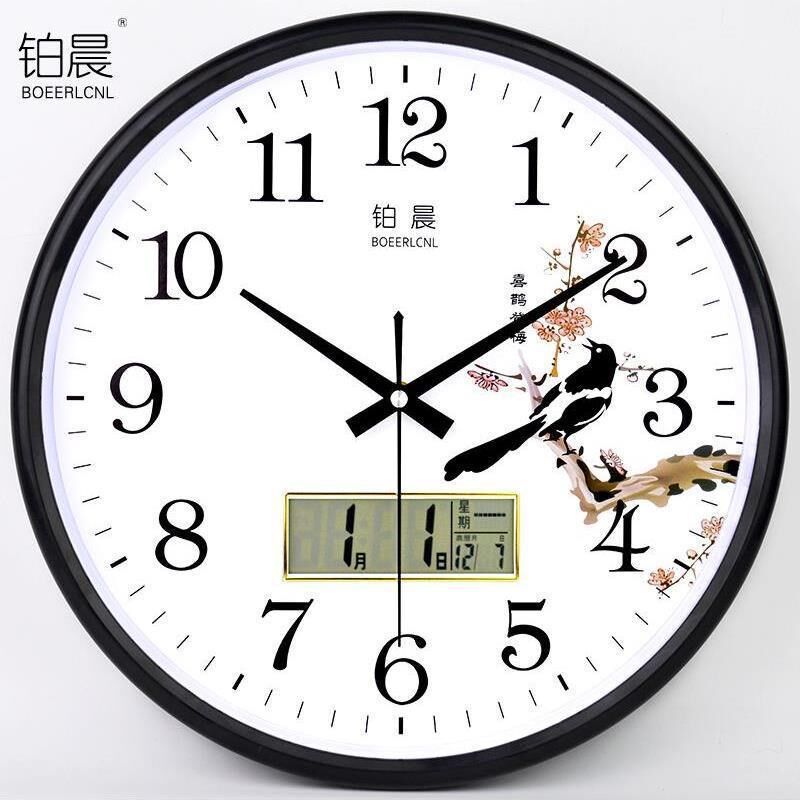 热销铂晨静音f挂钟创意时尚石英钟表简约时钟客厅卧室钟表现代家