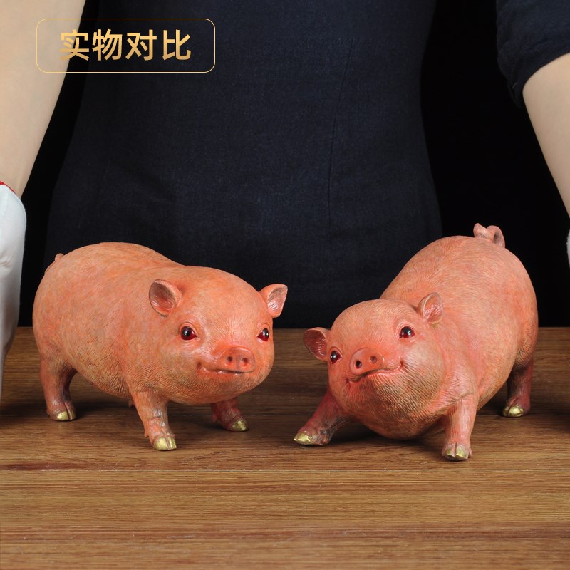 热销彩铜招财猪摆件现代可爱风A猪生肖工艺品家居客厅玄关电视柜