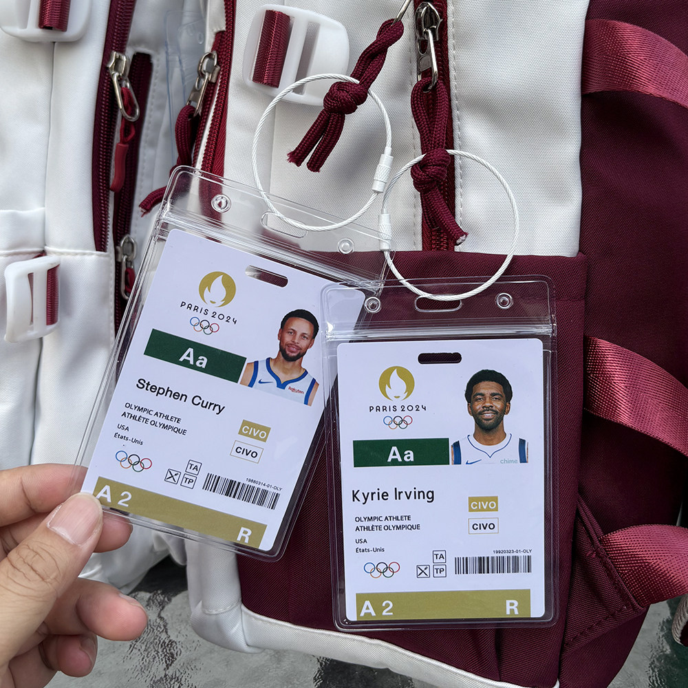 库里蓝球球星参赛卡片包包包挂件巴黎球员参赛卡欧文球星卡挂饰