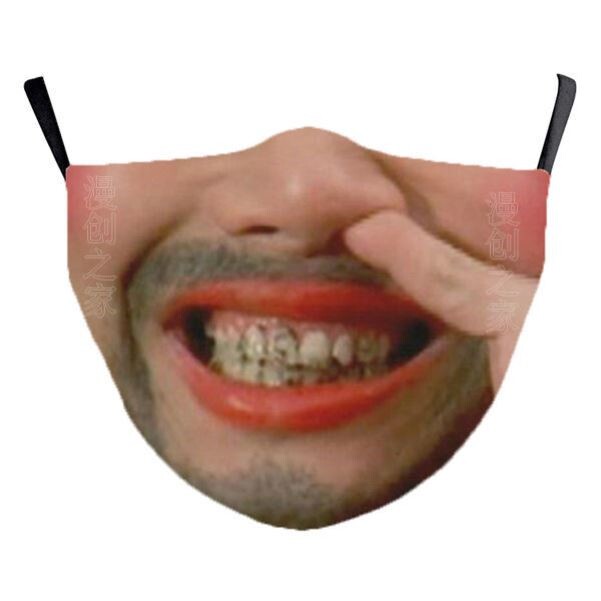 搞笑口罩创意个性同款另类男女嘴巴如花奇葩表情包真人脸网红社交