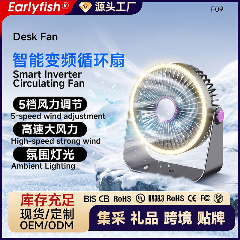 早鱼新款桌面小家用USB风扇图片