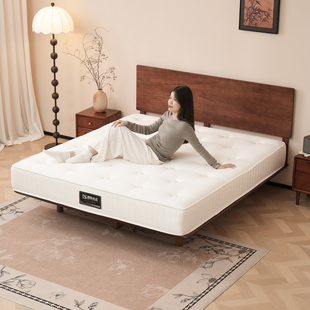 手工拉扣独立袋弹簧双人床垫羊毛驼绒无胶水双层抗菌防螨家用床垫