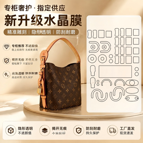 适用于LV all in bb 五金贴膜allinbb水桶包自粘保护膜新款纳米膜