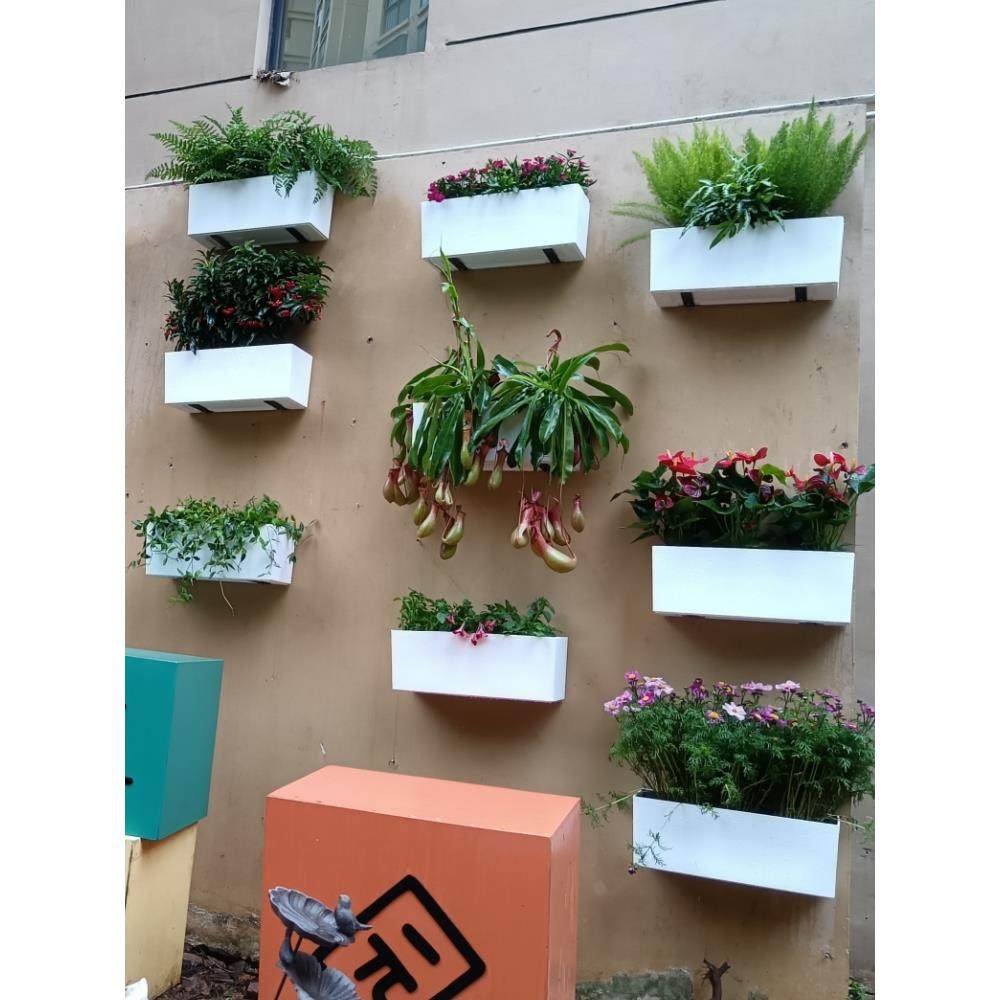 墙挂式花箱盆挂墙长墙方形挂墙6006壁储水懒人自吸水挂墙植上花物
