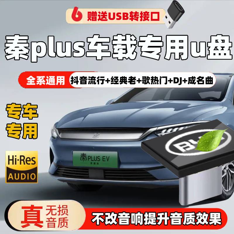 比亚迪秦plus车载u盘typec无损歌曲汽车用秦EV dmi专用u盘带音乐