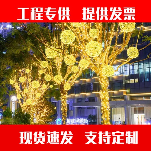 led春节亮化藤球灯户外防水圆球彩灯满天星工程树木挂件节日彩灯