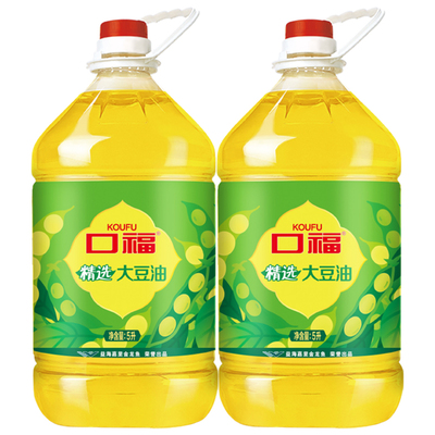 口福精选大豆油5L*2桶餐饮食堂家用煎炸炒菜商用摆摊开店食用油