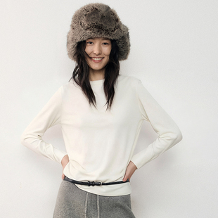 打底衫 长袖 纯色设计腰部收褶针织内搭打底 TIMES初时秋冬新品 BACK