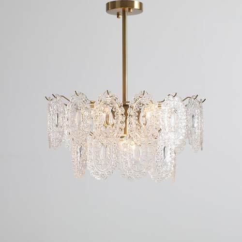 4366个厅性复古艺术透明璃吊灯餐厅会所板房样客玻吊灯