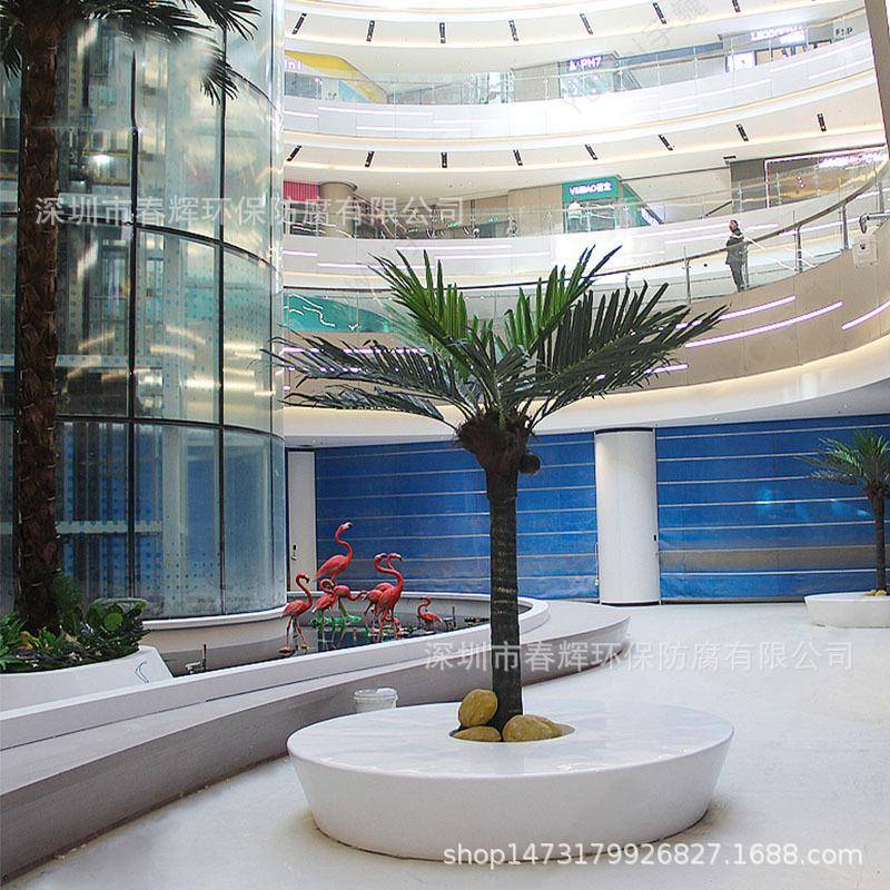 创意玻钢休座闲椅花盆组合璃71609形弧形防绿植圆坐椅户外树池花