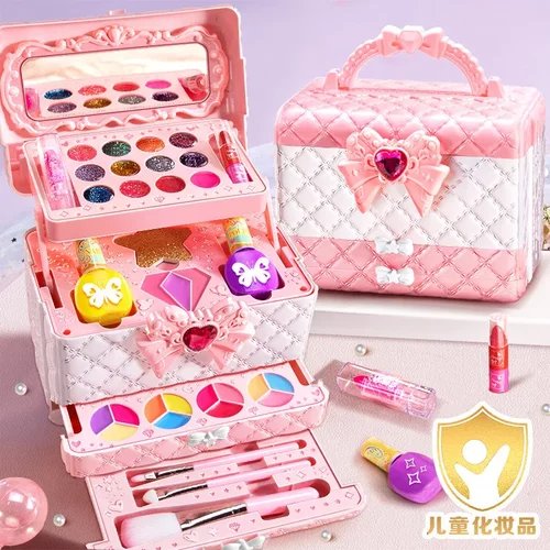音乐儿童化妆品手提箱玩具套装生日礼物小公主彩妆盒指甲油